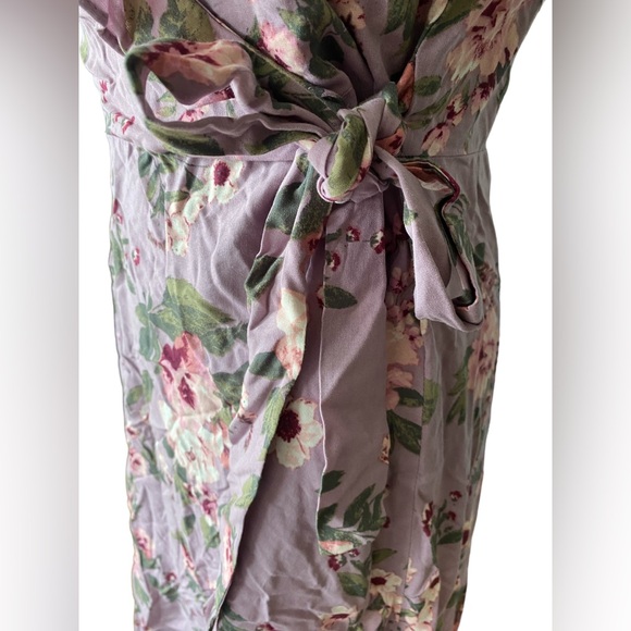 Xhilaration Lavender Floral Ruffled Babydoll Dress Preppy Collar Hem Size Small - Picture 11 of 12